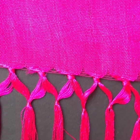 Vibrant Barbie Pink Scarf with Fringe - Picture 7 of 10